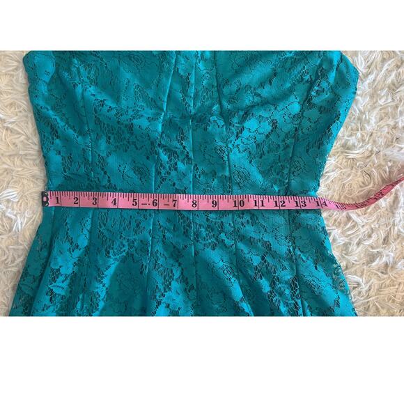 Danny & Nicole Women's Size 4 Teal Lace Fit & Flare Skater Dress #0573 - Picture 11 of 11
